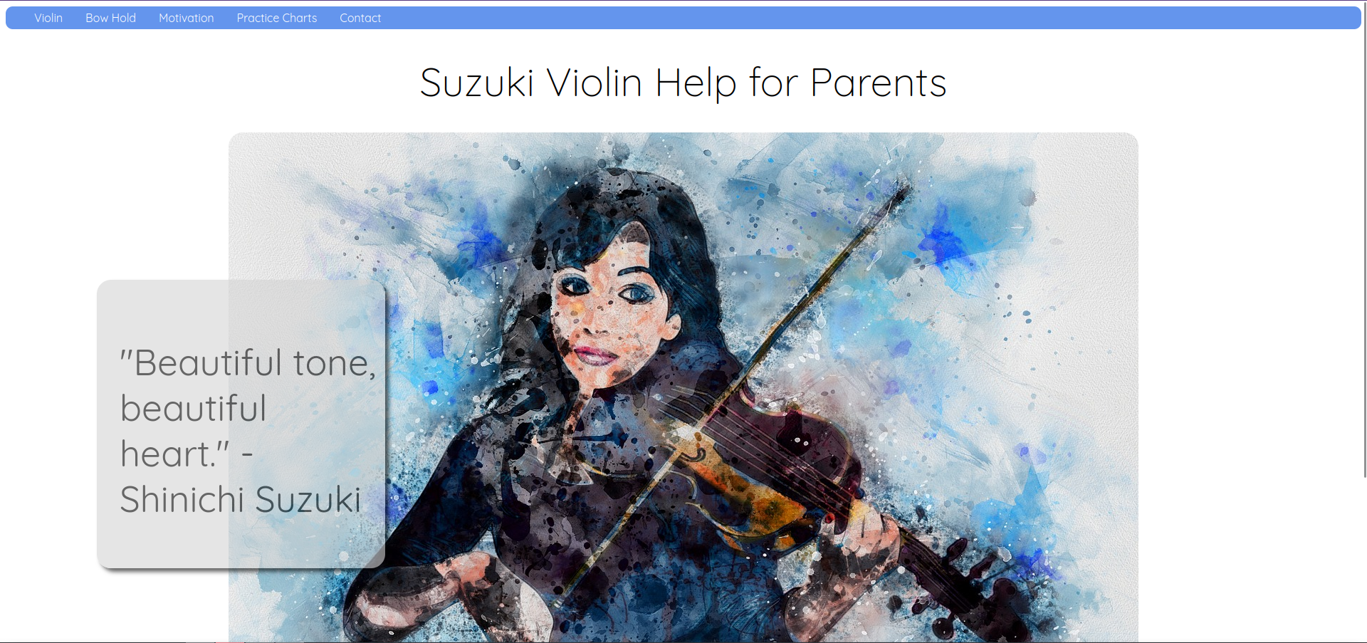 Screenshot of practice help website